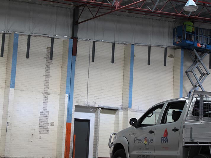 Fire curtain installation